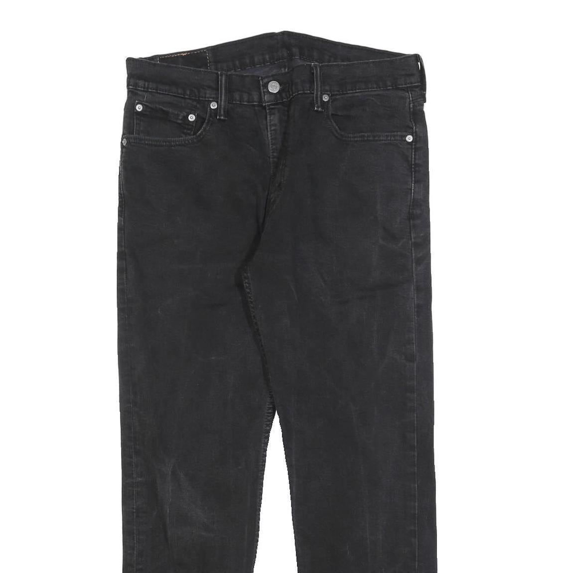 LEVI'S 502 Mens Slim Black Denim Dark W33 L30 Jeans Zip Closure