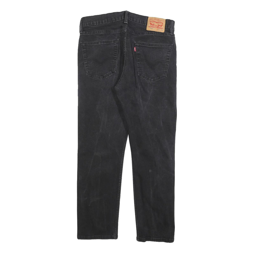 LEVI'S 502 Mens Slim Black Denim Dark W33 L30 Jeans Zip Closure