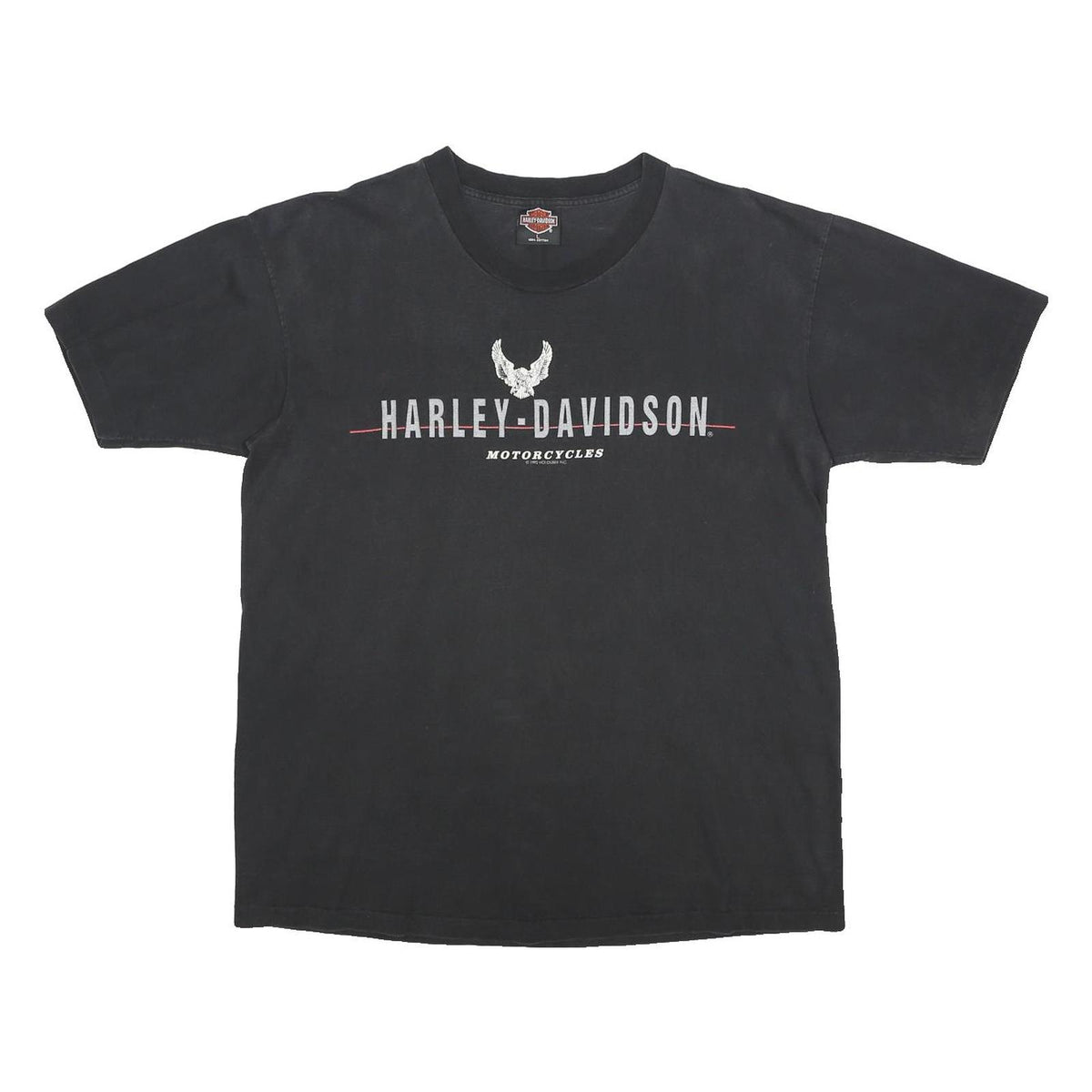 HARLEY DAVIDSON '92 Single Stitch Mens Black Graphic T-Shirt L Short Sleeve