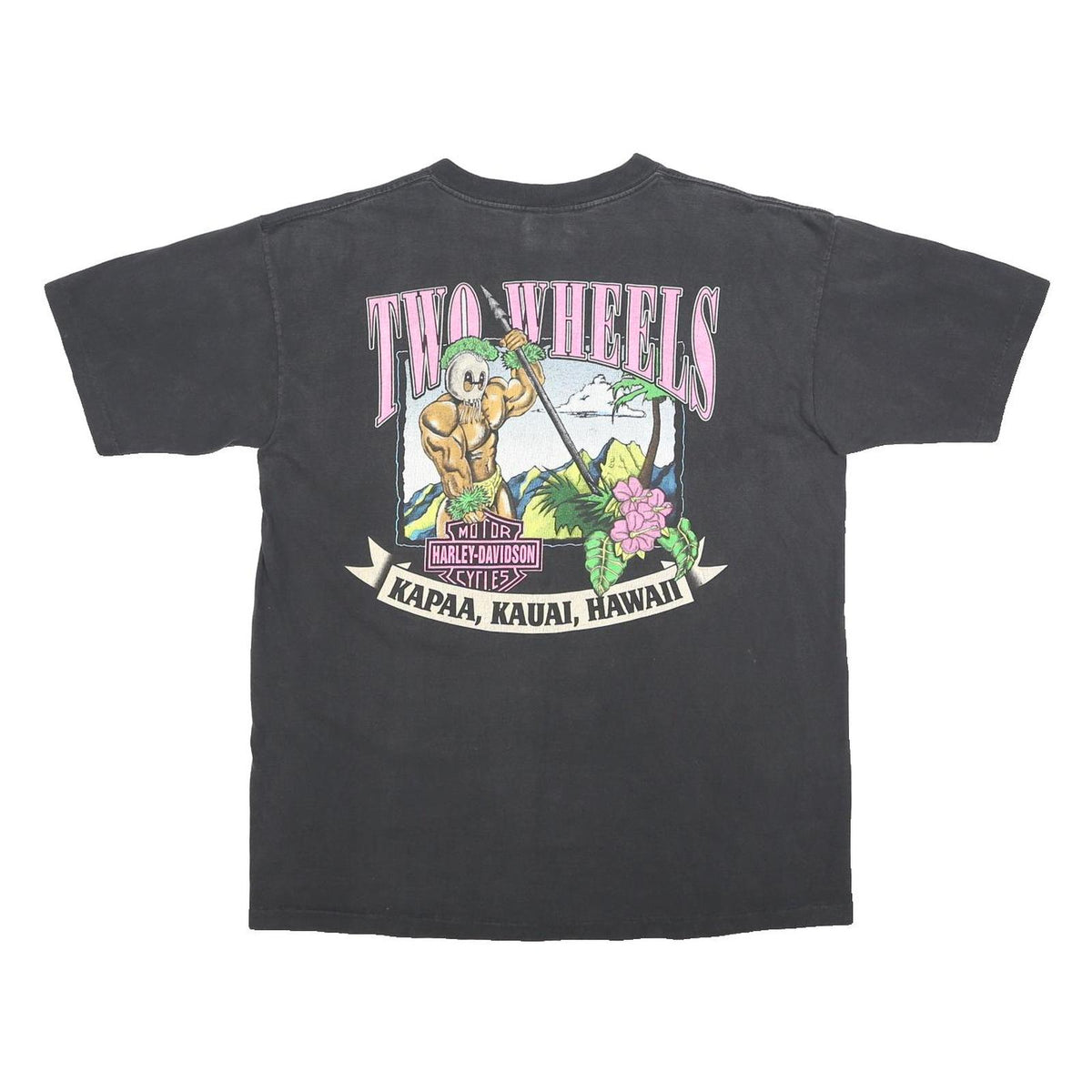 HARLEY DAVIDSON '92 Single Stitch Mens Black Graphic T-Shirt L Short Sleeve