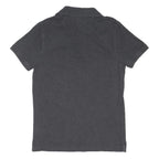 TOMMY HILFIGER Mens Grey Short Sleeve Plain Polo Shirt M Cotton Blend Jersey