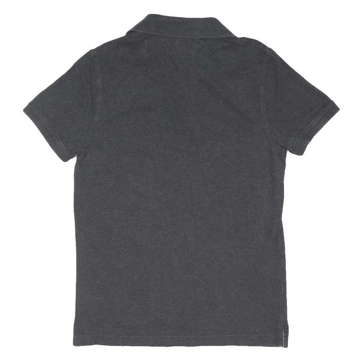 TOMMY HILFIGER Mens Grey Short Sleeve Plain Polo Shirt M Cotton Blend Jersey