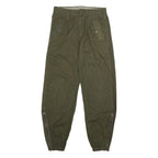 Womens Cotton Blend Button Regular Fit Trousers W30 L31 Olive Green Casual