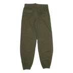 Womens Cotton Blend Button Regular Fit Trousers W30 L31 Olive Green Casual