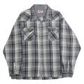 WRANGLER Mens Grey & Black Plaid Shirt 2XL Cotton Casual Long Sleeve Button