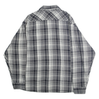 WRANGLER Mens Grey & Black Plaid Shirt 2XL Cotton Casual Long Sleeve Button