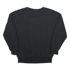 ADIDAS Womens Black Sweatshirt Crew Neck UK 8 Cotton Blend Logo Jumper