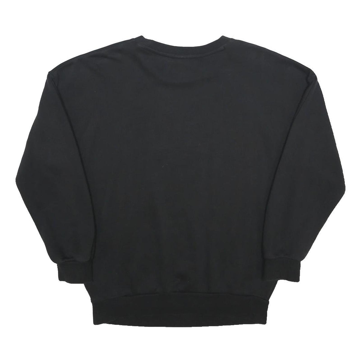 ADIDAS Womens Black Sweatshirt Crew Neck UK 8 Cotton Blend Logo Jumper