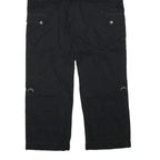 LEE Mens Black Cotton Blend Relaxed Straight Trousers W32 L30 Cargo Pockets Zip