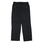 LEE Mens Black Cotton Blend Relaxed Straight Trousers W32 L30 Cargo Pockets Zip