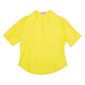 ROSA GUNA Womens Shirt Blouse Yellow V-Neck M