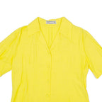 ROSA GUNA Womens Shirt Blouse Yellow V-Neck M