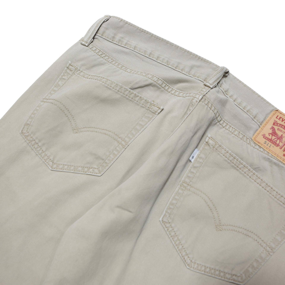 LEVI'S 511 Slim Mens Jeans Beige Regular Cotton Blend Zip W34 L32 Casual Stylish