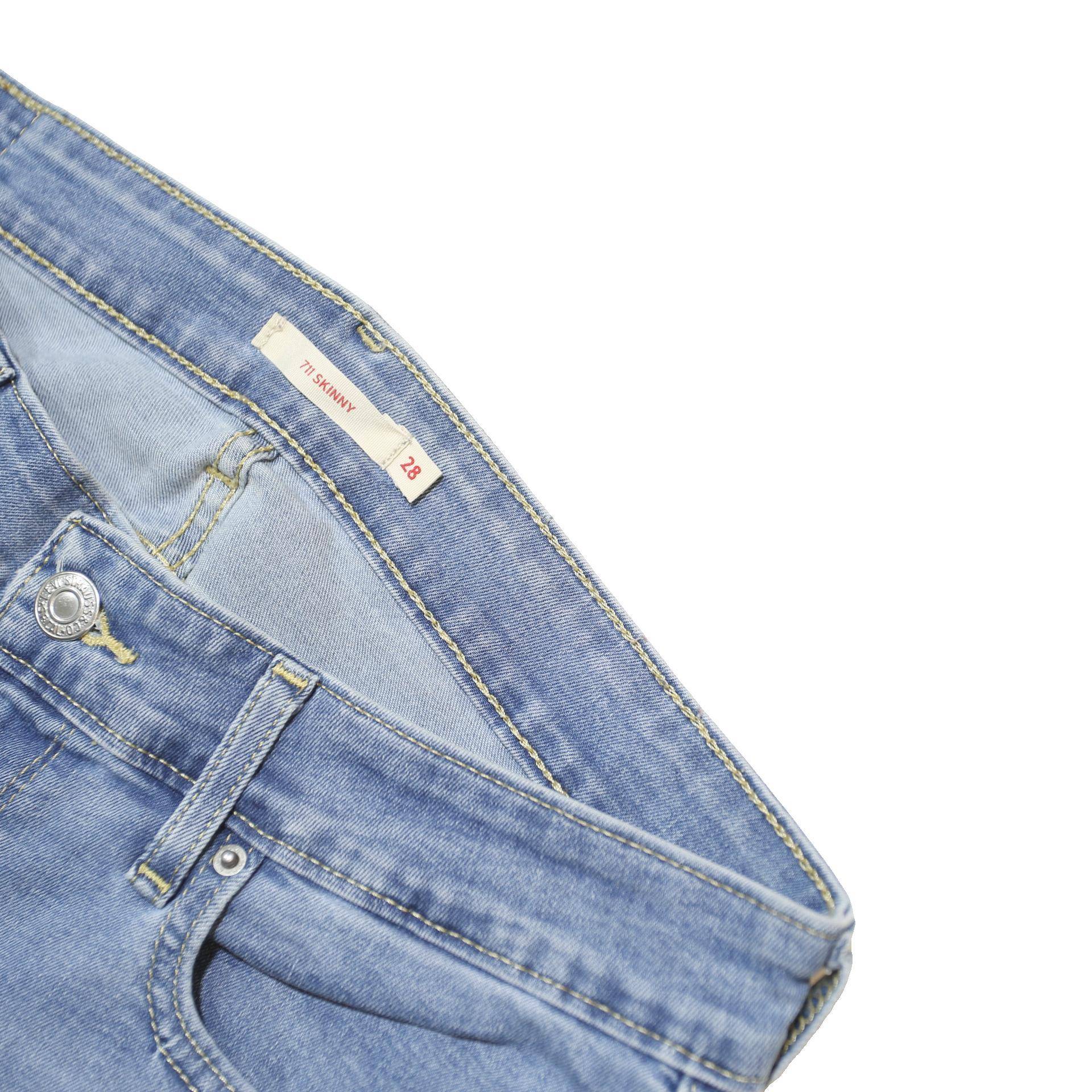 LEVI'S 711 Womens Jeans Blue Slim Skinny Denim Medium W30 L29 Button Closure