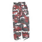 Womens Cotton Regular Fit Cargo Trousers W25 L30 Red Grey White Camouflage