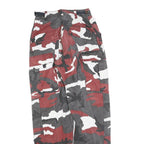 Womens Cotton Regular Fit Cargo Trousers W25 L30 Red Grey White Camouflage