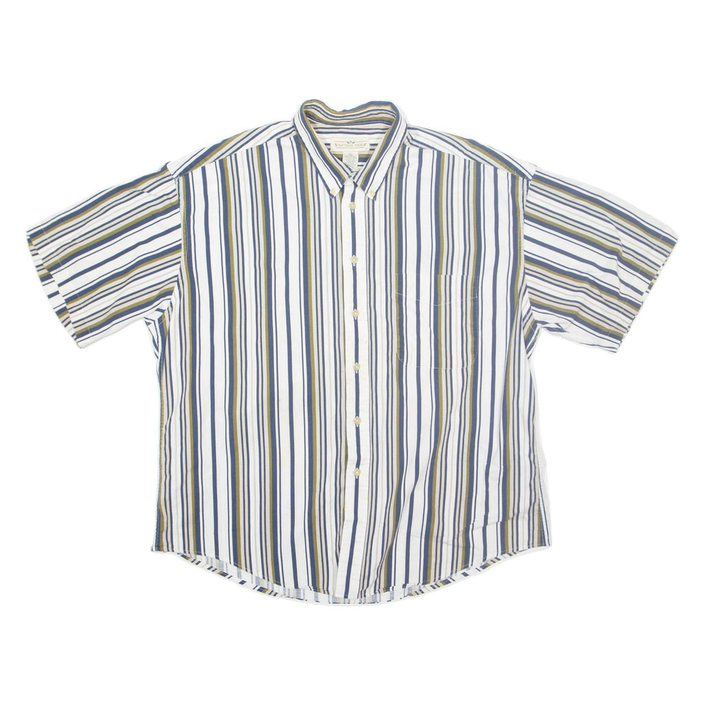 NATURAL ISSUE Mens Shirt White Striped XL