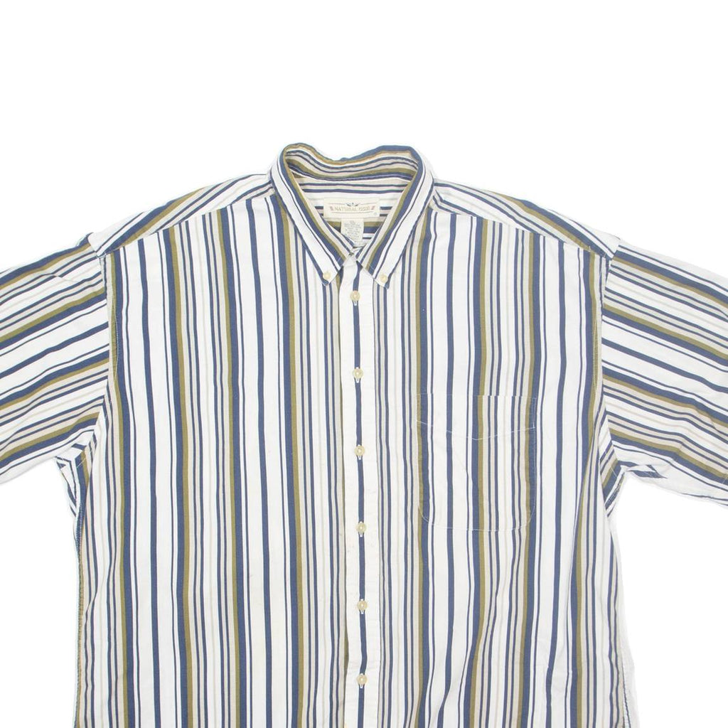 NATURAL ISSUE Mens Shirt White Striped XL
