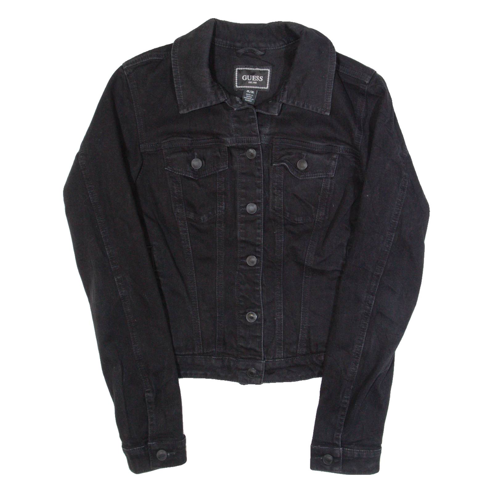 GUESS Womens Denim Jacket Blue M