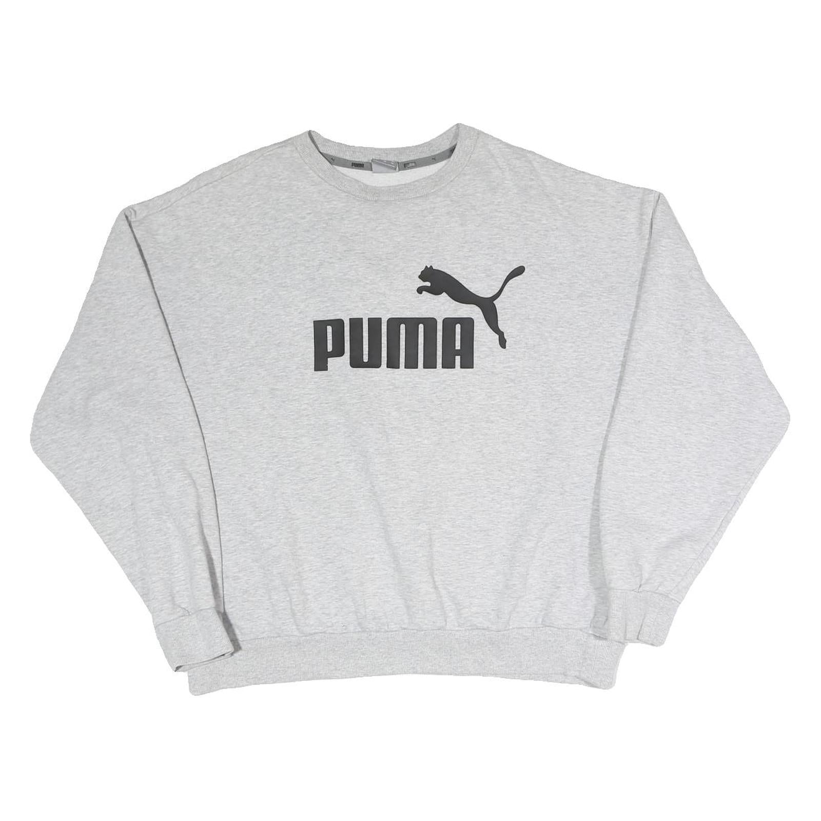 PUMA Womens Grey Sweatshirt Pullover XL Cotton Blend Crew Neck Casual Sportswear