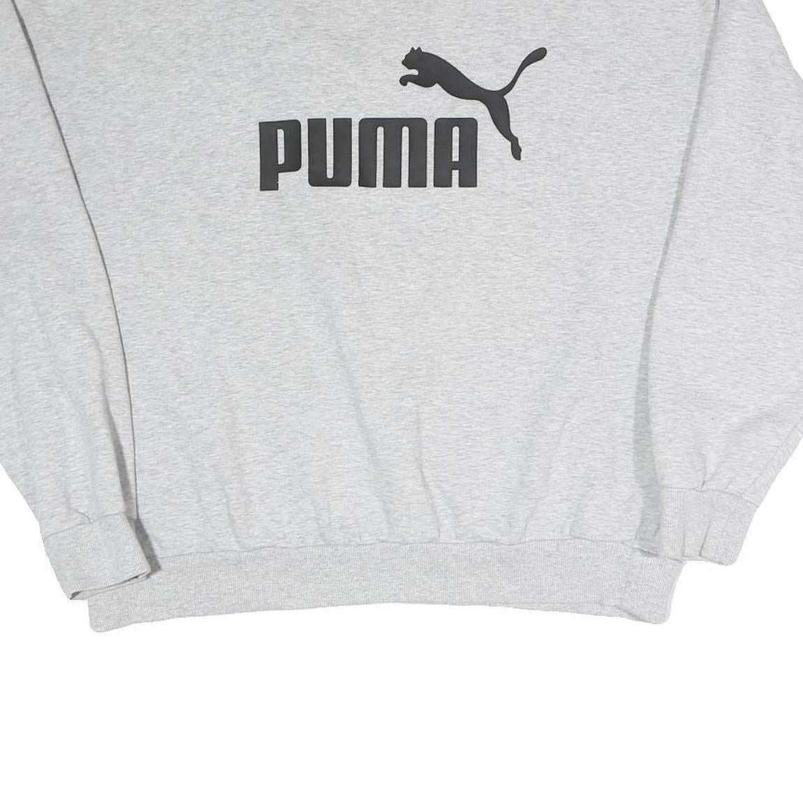 PUMA Womens Grey Sweatshirt Pullover XL Cotton Blend Crew Neck Casual Sportswear
