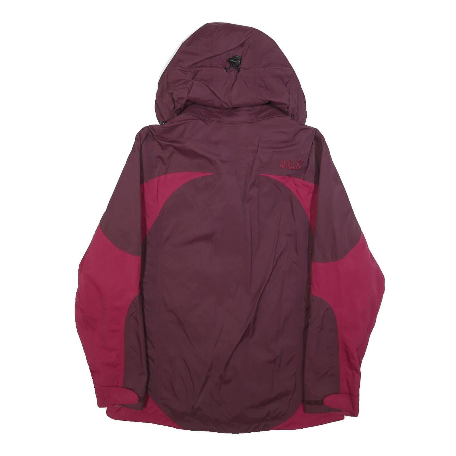 JACK WOLFSKIN Womens Burgundy & Pink Outdoor Zip Jacket UK 10 Polyester Blend
