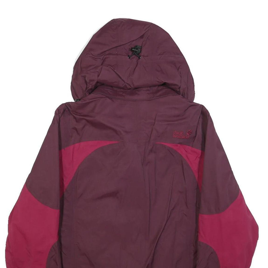 JACK WOLFSKIN Womens Burgundy & Pink Outdoor Zip Jacket UK 10 Polyester Blend