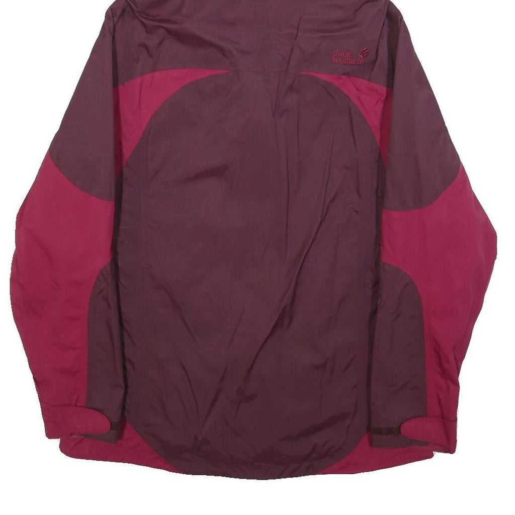 JACK WOLFSKIN Womens Burgundy & Pink Outdoor Zip Jacket UK 10 Polyester Blend