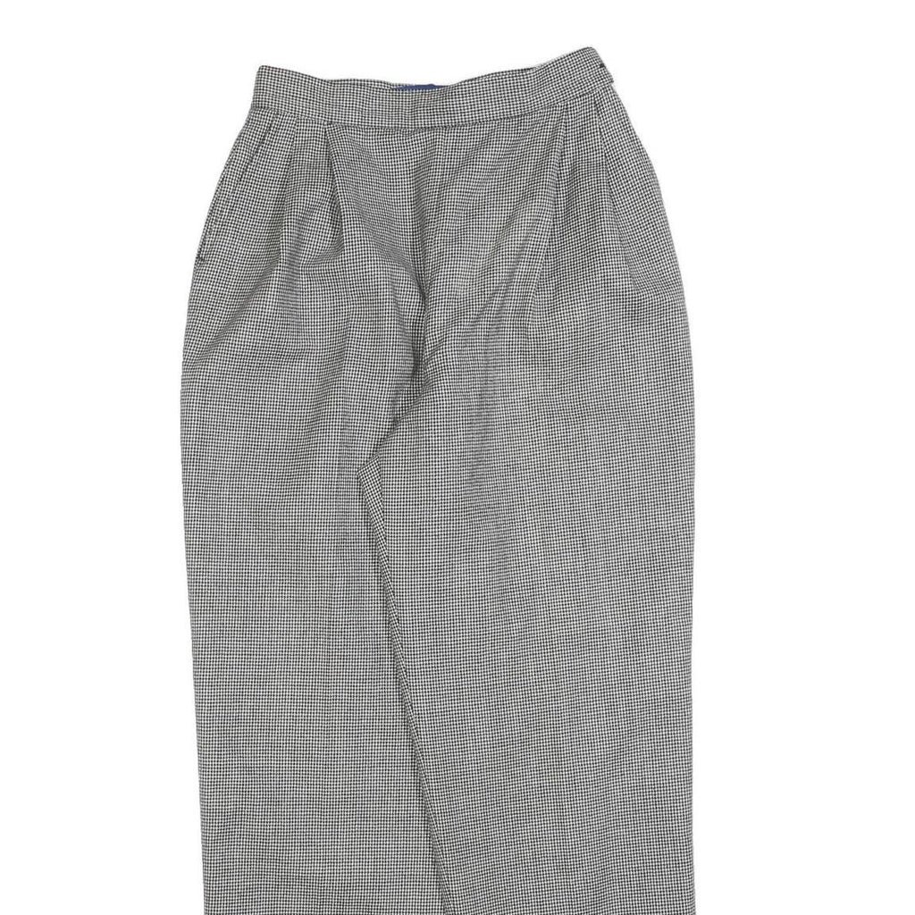 LADY BOWDEN Womens Wool Blend Regular Straight Trousers W26 L30 Black & White