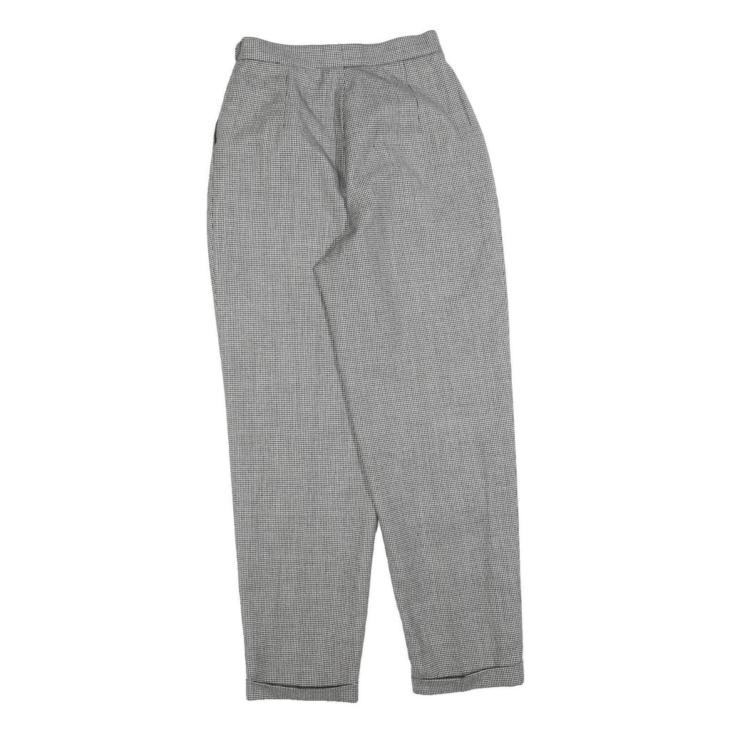 LADY BOWDEN Womens Wool Blend Regular Straight Trousers W26 L30 Black & White