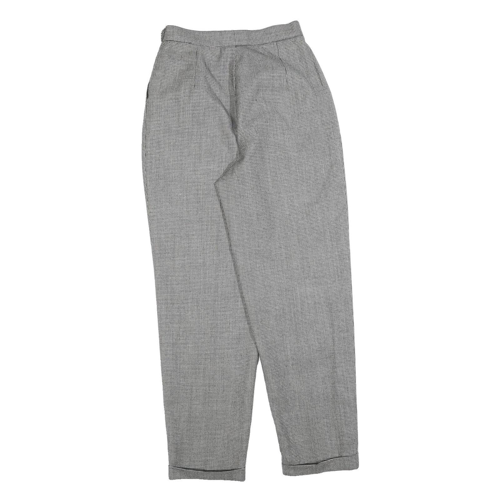 LADY BOWDEN Womens Wool Blend Regular Straight Trousers W26 L30 Black & White