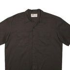 DICKIES Mens Black Work Shirt XL Short Sleeve Button Front Durable Polyester
