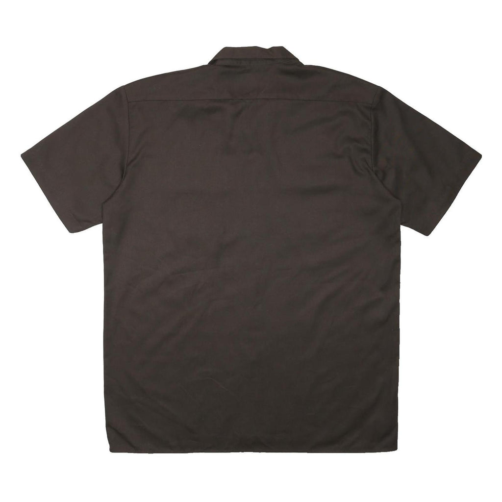 DICKIES Mens Black Work Shirt XL Short Sleeve Button Front Durable Polyester