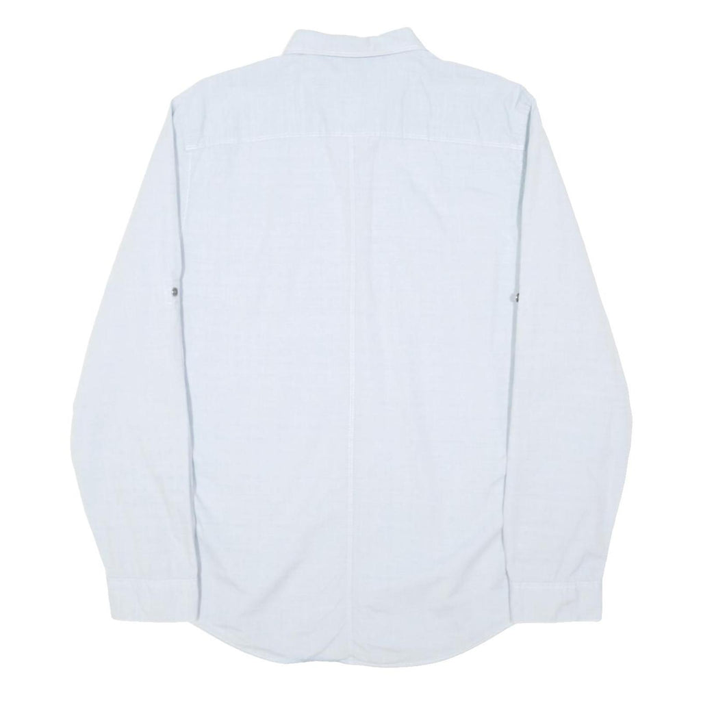 CALVIN KLEIN Mens Blue Plain Shirt M Button Pocket Casual Cotton Long Sleeve