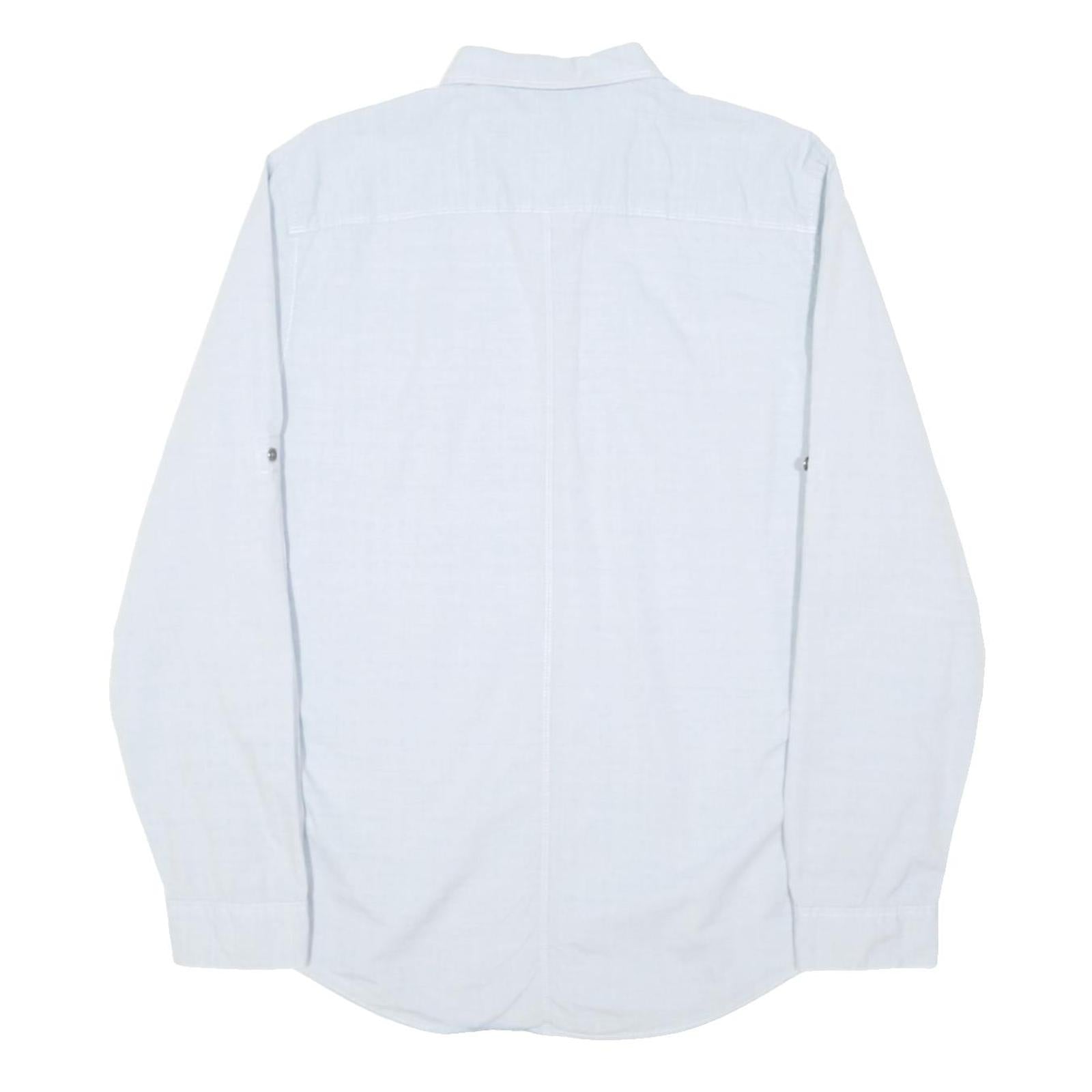 CALVIN KLEIN Mens Blue Plain Shirt M Button Pocket Casual Cotton Long Sleeve