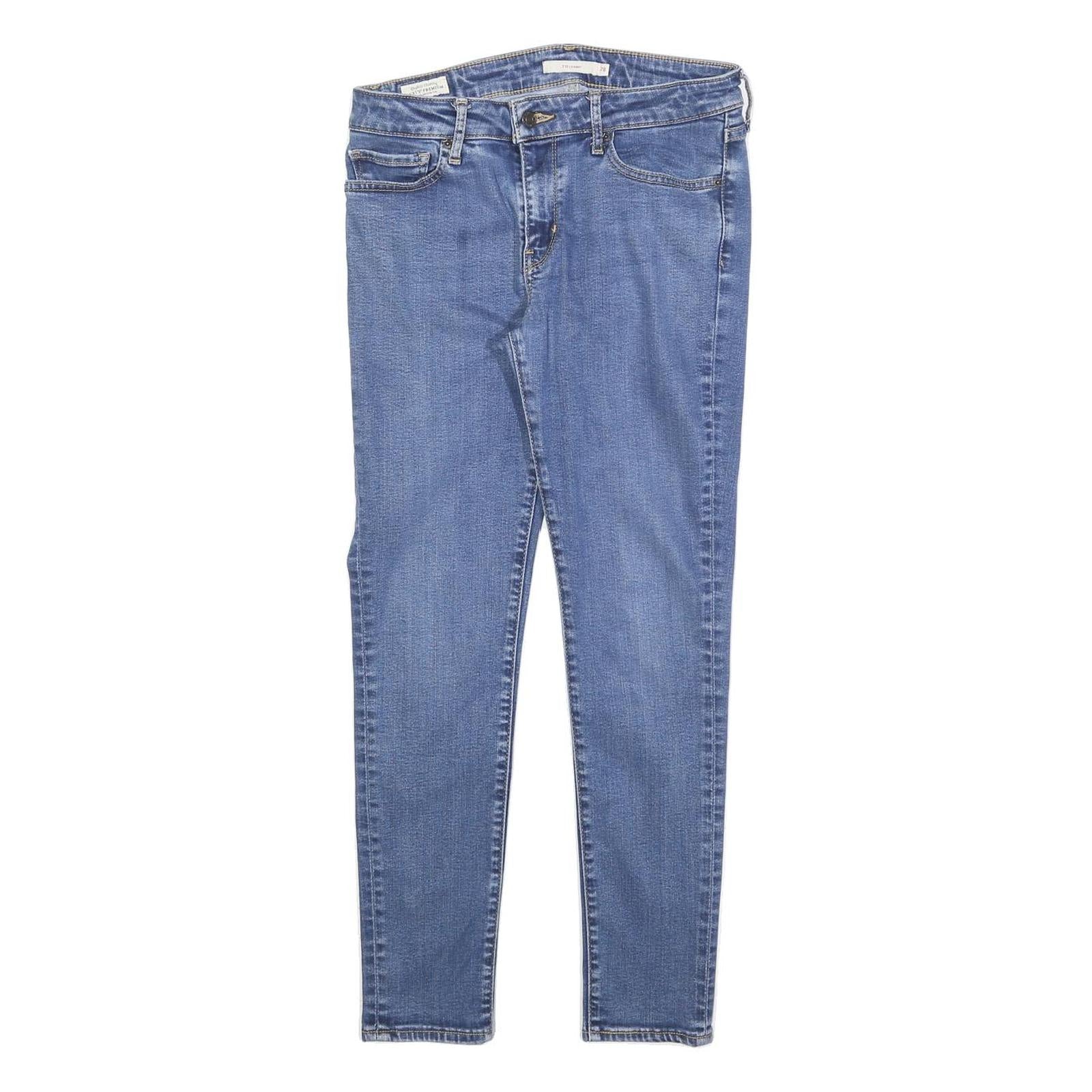 LEVI'S 711 BIG E Womens Slim Jeans Denim Medium Wash W28 L28 Stretch Cotton