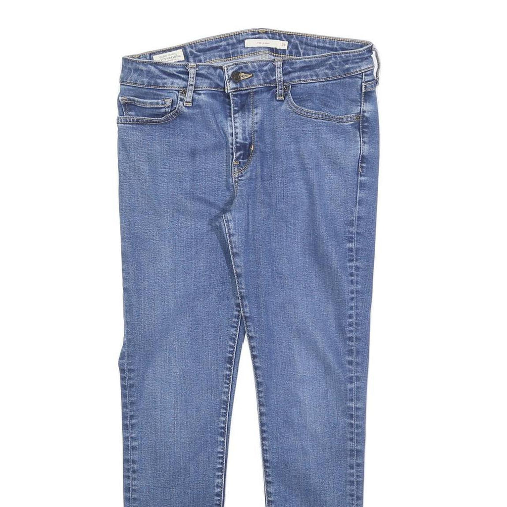 LEVI'S 711 BIG E Womens Slim Jeans Denim Medium Wash W28 L28 Stretch Cotton
