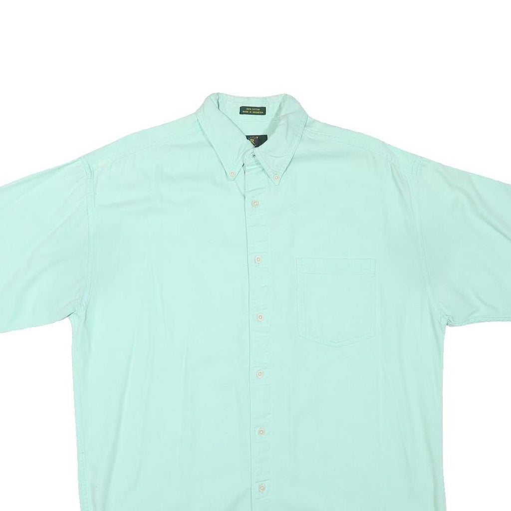 CLUB ROOM Mens Mint Green Cotton Blend Shirt M Short Sleeve Button Down Casual