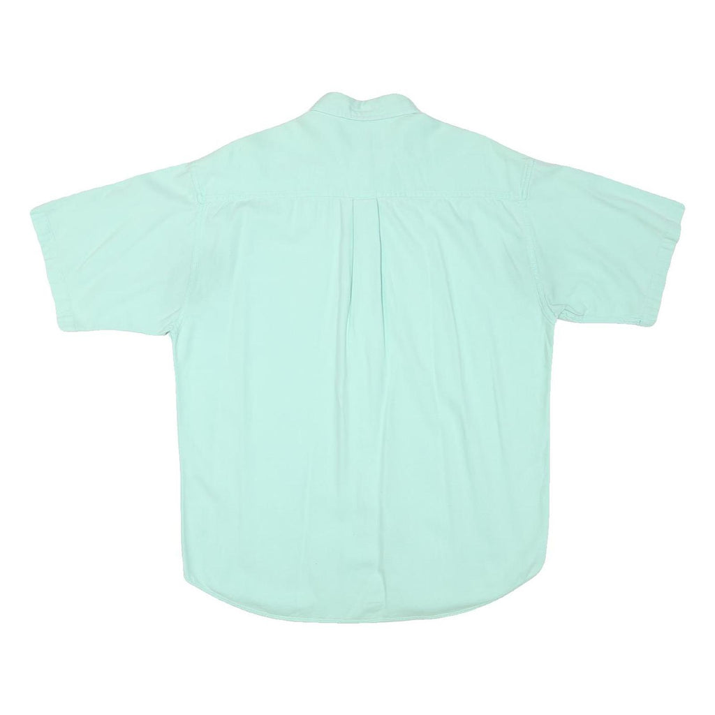 CLUB ROOM Mens Mint Green Cotton Blend Shirt M Short Sleeve Button Down Casual