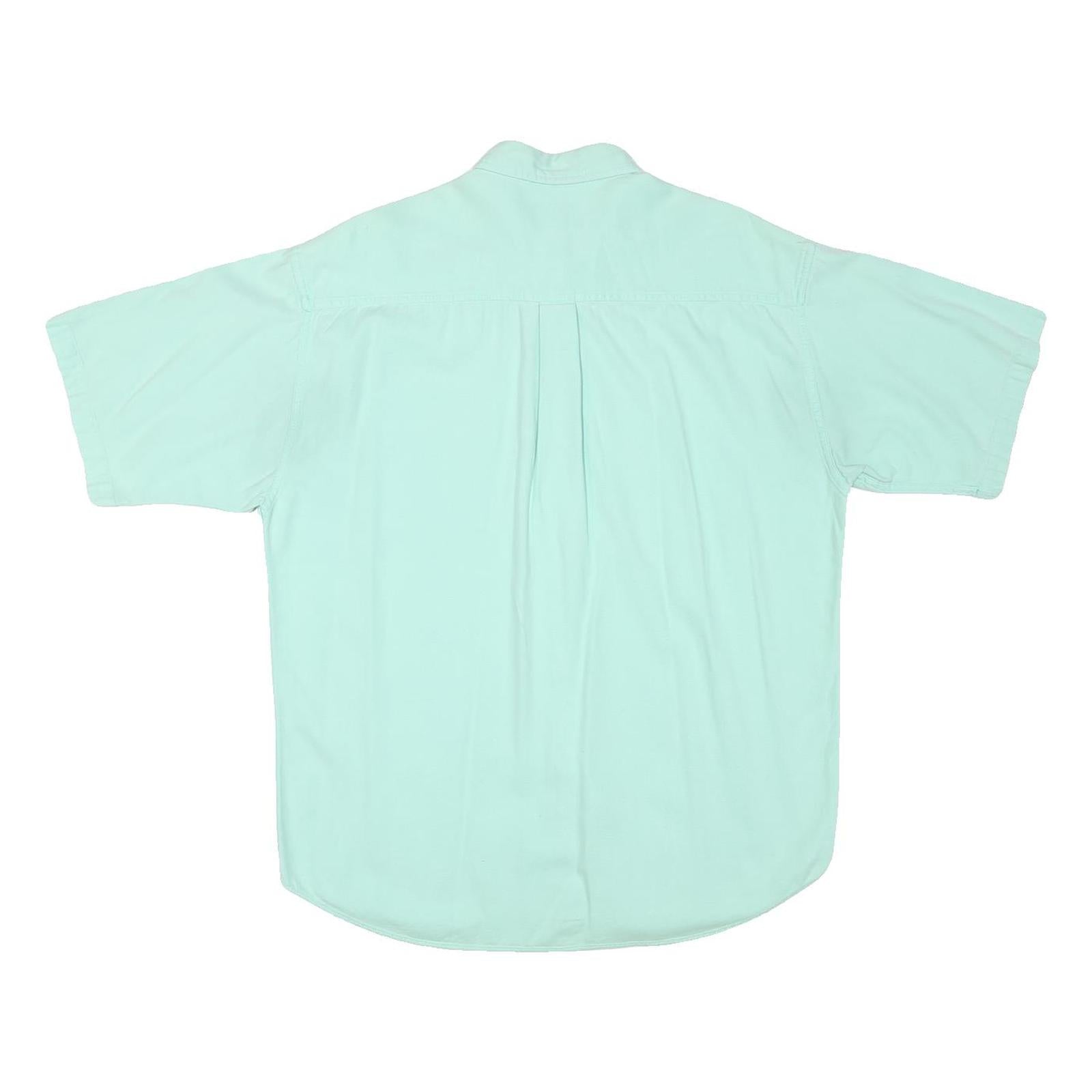 CLUB ROOM Mens Mint Green Cotton Blend Shirt M Short Sleeve Button Down Casual