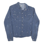 G-STAR Womens Blue Cotton Blend Shirt XS Button Front Lightweight Casual