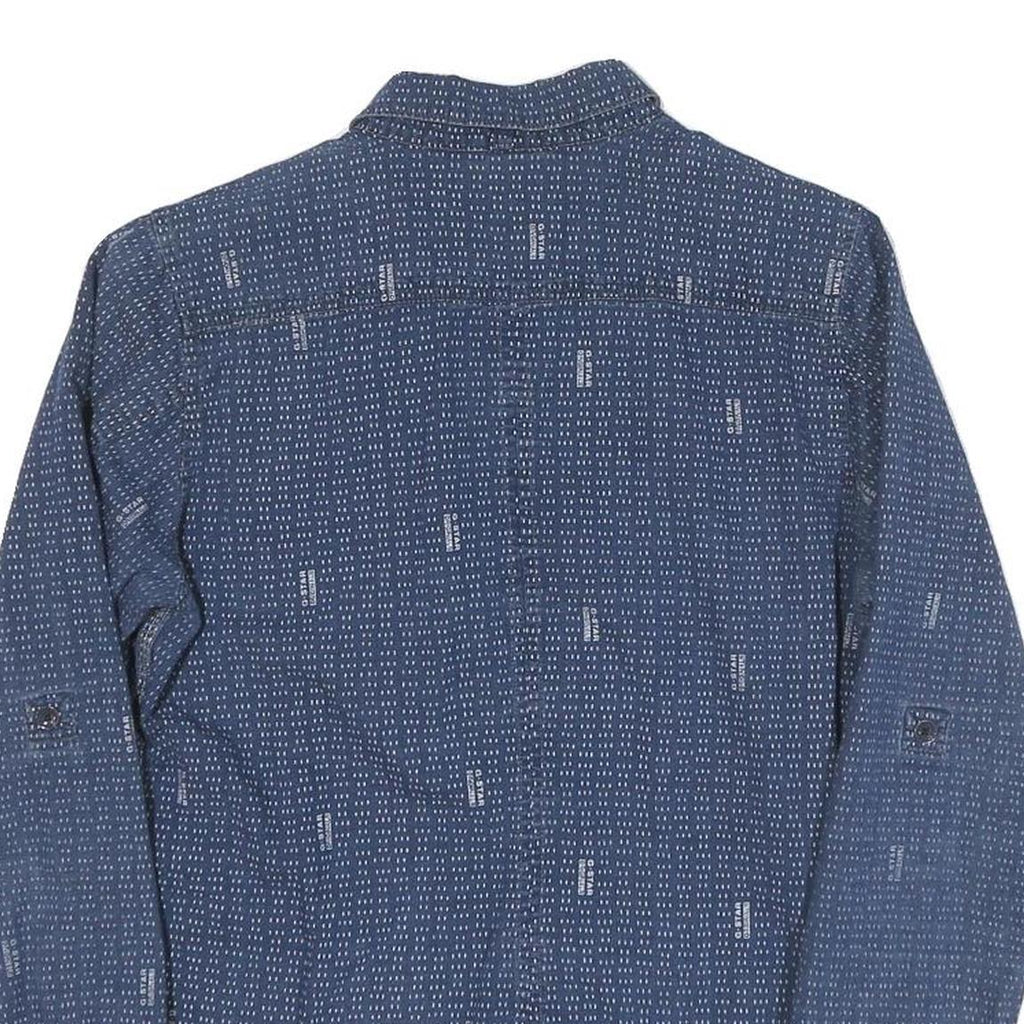 G-STAR Womens Blue Cotton Blend Shirt XS Button Front Lightweight Casual