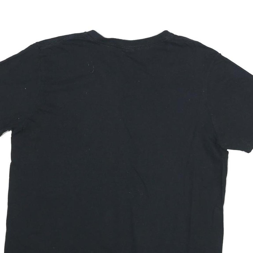 GILDAN Mens Black American Flag Graphic V-Neck T-Shirt M Short Sleeve Cotton