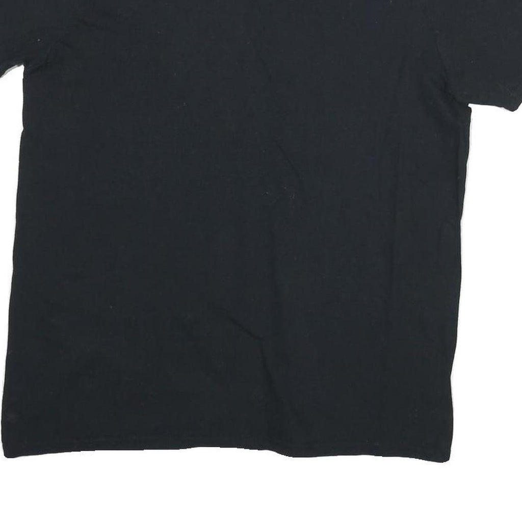 GILDAN Mens Black American Flag Graphic V-Neck T-Shirt M Short Sleeve Cotton