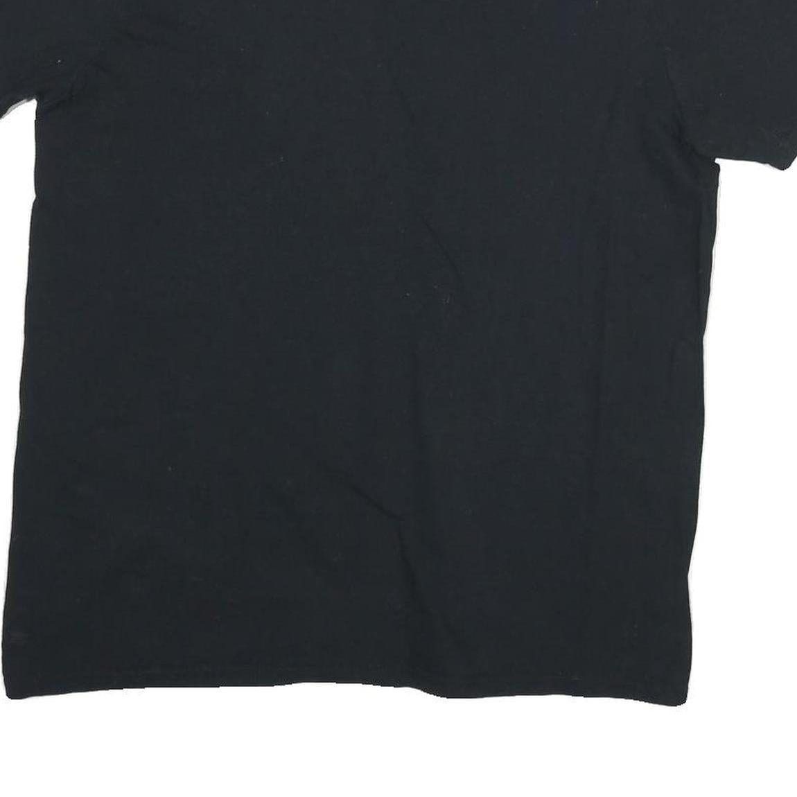 GILDAN Mens Black American Flag Graphic V-Neck T-Shirt M Short Sleeve Cotton