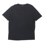 BOSS HUGO BOSS Mens Black Cotton Blend T-Shirt 2XL Short Sleeve V-Neck Classic