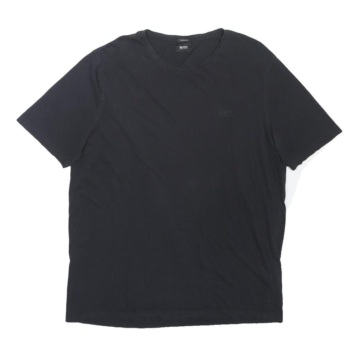 BOSS HUGO BOSS Mens Black Cotton Blend T-Shirt 2XL Short Sleeve V-Neck Classic