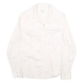 BANANA REPUBLIC Womens White Shirt UK 4 Cotton Blend Button Collar Long Sleeve
