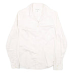 BANANA REPUBLIC Womens White Shirt UK 4 Cotton Blend Button Collar Long Sleeve