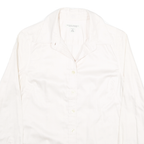 BANANA REPUBLIC Womens White Shirt UK 4 Cotton Blend Button Collar Long Sleeve
